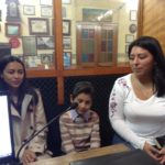 Kenda Cano Martínez, Ian Ulises Jiménez Mariano, 
 y Jessica Morales Ruiz en cabina de Mapaz Regional