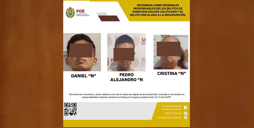DETENIDOS POR HOMICIDIO DOLOSO Y POR OCULTAMIENTO DE LA VÍCTIMA ALEXIS NOÉ