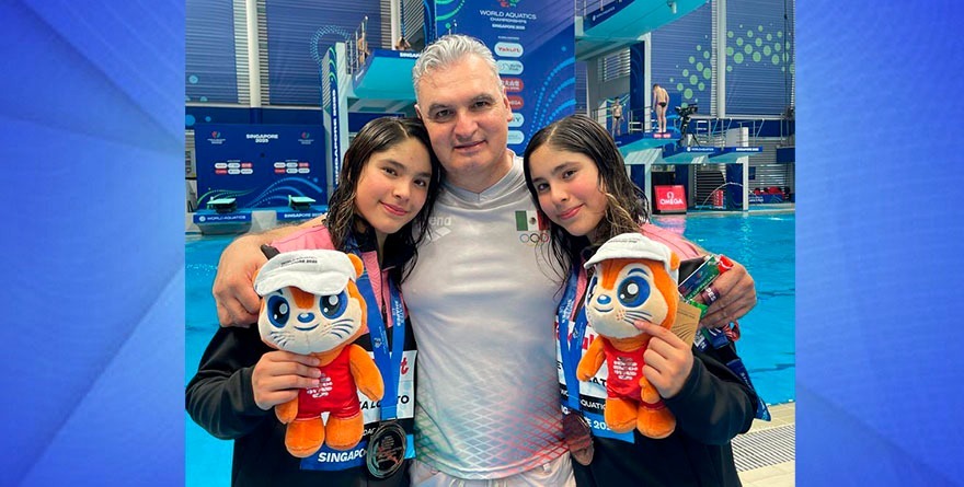 LÍA Y MÍA CUEVA DEBUTAN CON BRONCE EN MUNDIAL DE SINGAPUR 2025