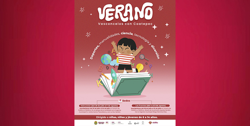 VERANO VASCONCELOS LLEGARÁ A COATEPEC