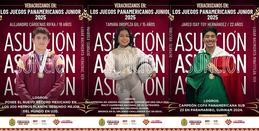 7 VERACRUZANOS EN JUEGOS PANAMERICANOS JUNIOR ASUNCIÓN