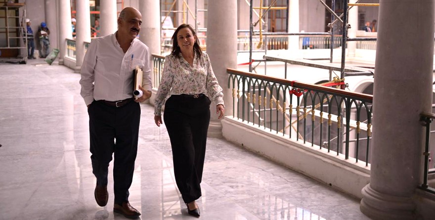 SUPERVISAN REHABILITACIÓN EN PALACIO DE GOBIERNO