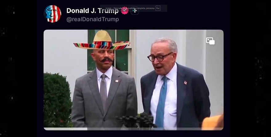 INSULTA TRUMP A DEMÓCRATAS CON SÍMBOLOS MEXICANOS