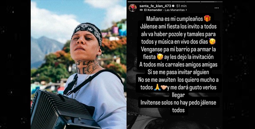  SANTA FE KLAN ARMA SU CUMPLE EN EL BARRIO