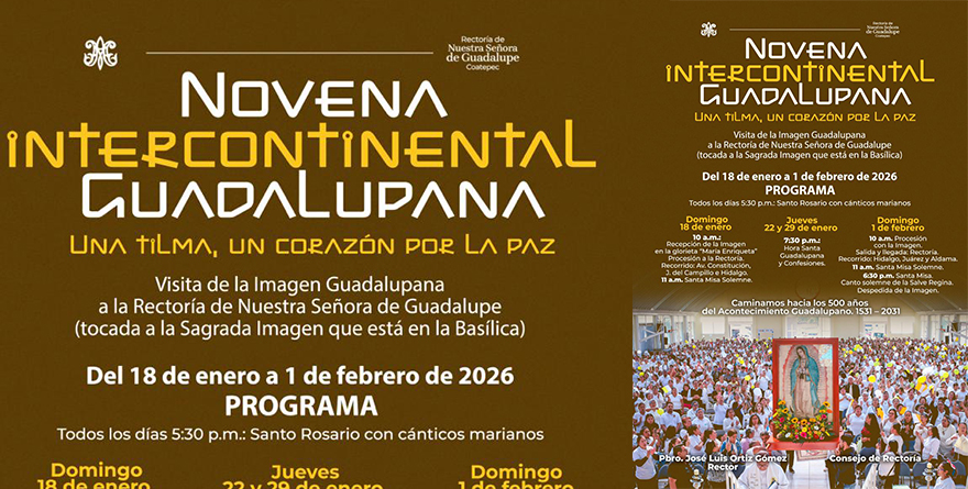 SINGULAR IMAGEN GUADALUPANA, ESTARÁ DE VISITA EN LA RECTORÍA DE GUADALUPE