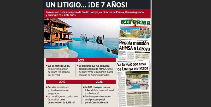 GANA LA FGR MANSIÓN A EX ESPOSA DE LOZOYA