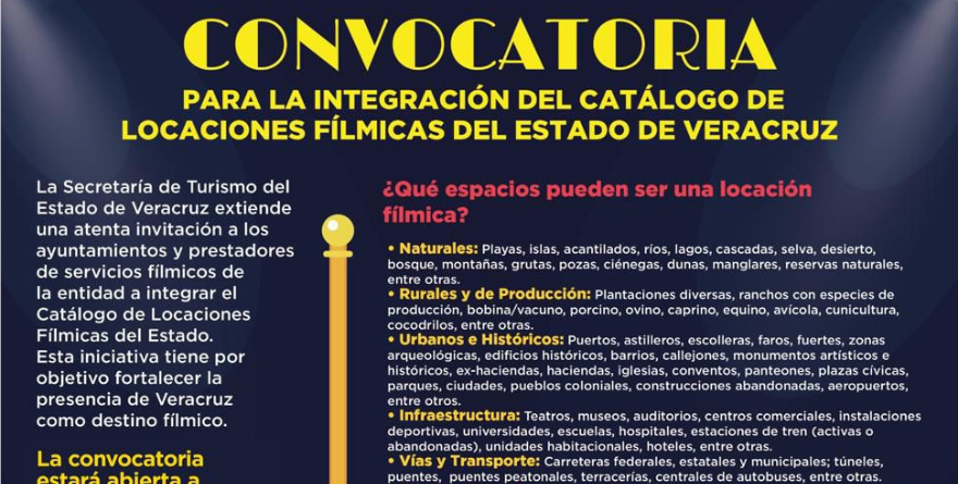 CONVOCATORIA PARA CATÁLOGO DE LOCACIONES FÍLMICAS