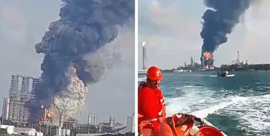 AFECTA INCENDIO REFINERÍA OLMECA, EN DOS BOCAS