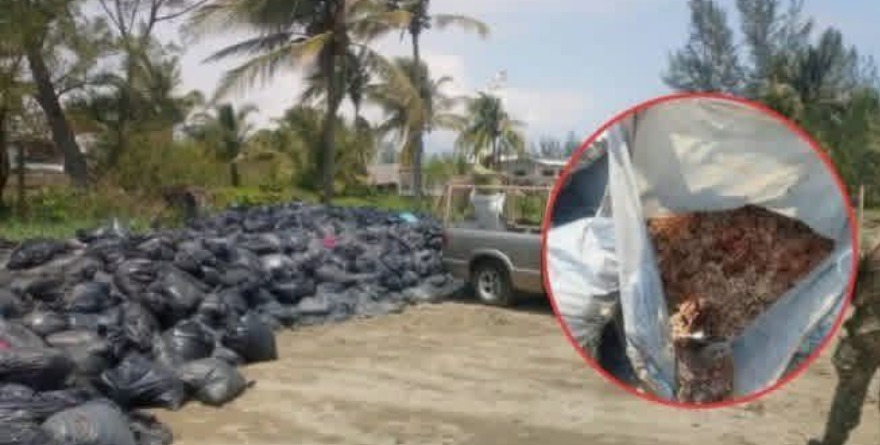 EXHIBEN ANTE MARINA ABANDONO DE CHAPOPOTE EN VERACRUZ