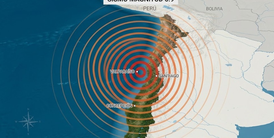 SACUDE TERREMOTO DE MAGNITUD 6,9 REGIÓN DE CHILE