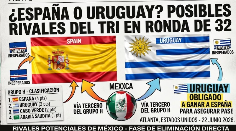 EN RONDA DE 32: ESPAÑA Y URUGUAY COMO RIVALES DEL TRI