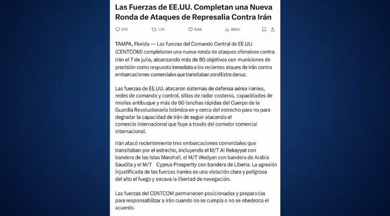 ATAQUE DE EU A 170 OBJETIVOS IRANÍES CONFIRMADO