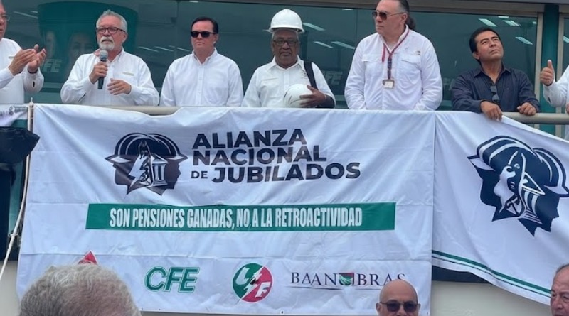 RECLAMAN JUBILADOS DE CFE, PEMEX Y AYD POR PENSIONES