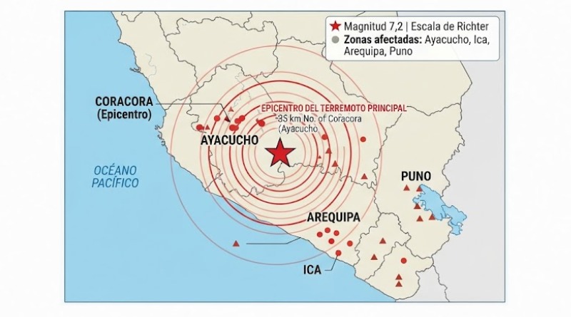 VARIAS RÉPLICAS SACUDEN PERÚ DESPUÉS DEL TERREMOTO DE MAGNITUD 7,2