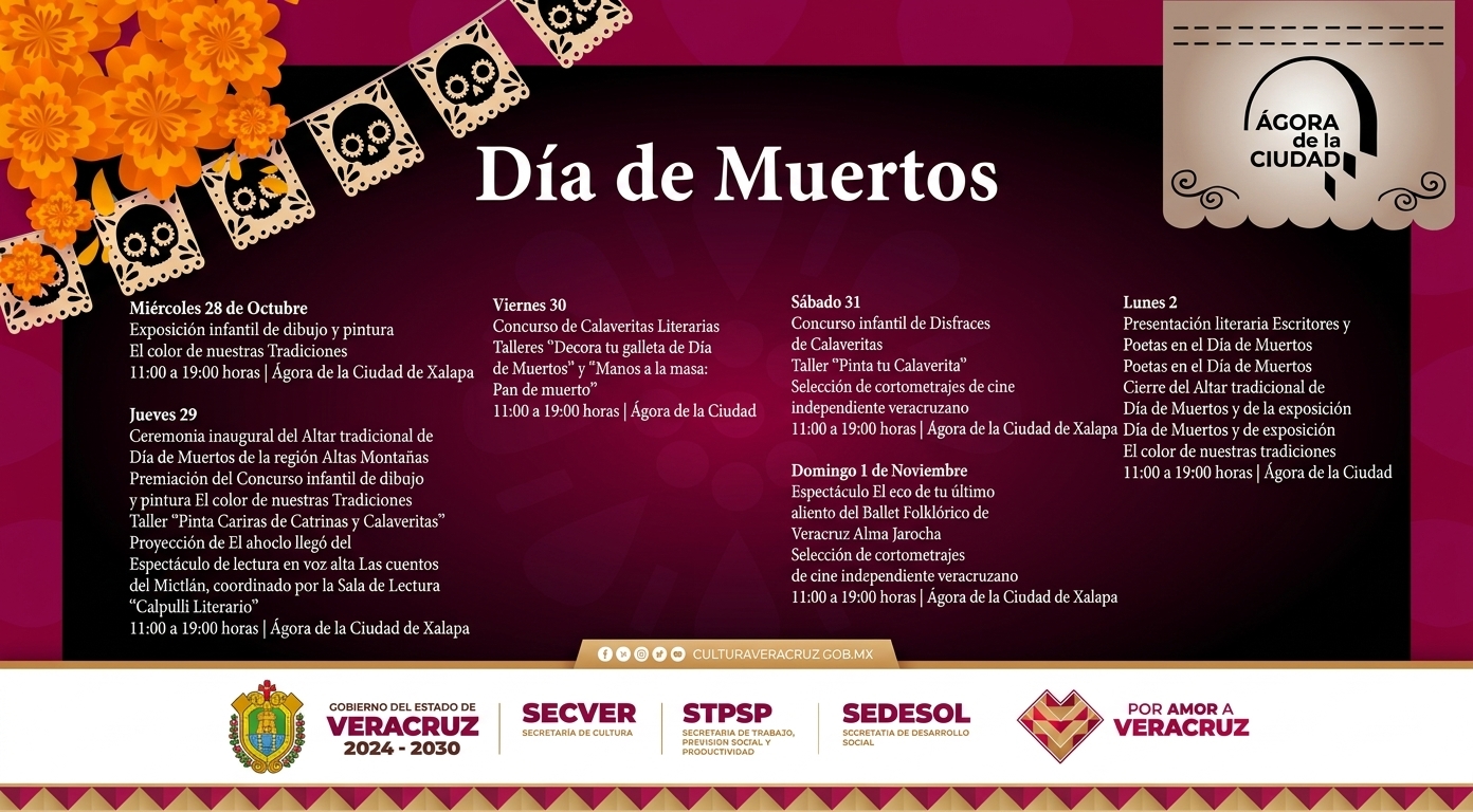 ÁGORA DE XALAPA ALISTA FESTIVAL DÍA MUERTOS