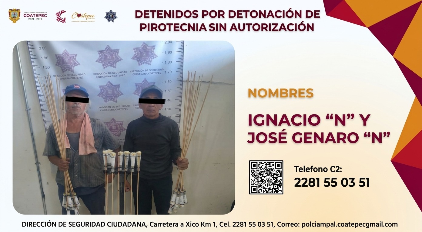 COATEPEC FRENA PIROTECNIA CON PRIMER ARRESTO