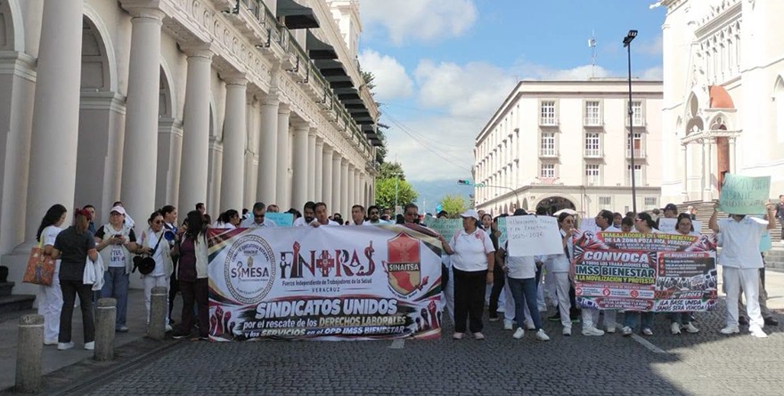 SINDICATOS BLOQUEARON CENTRO DE XALAPA