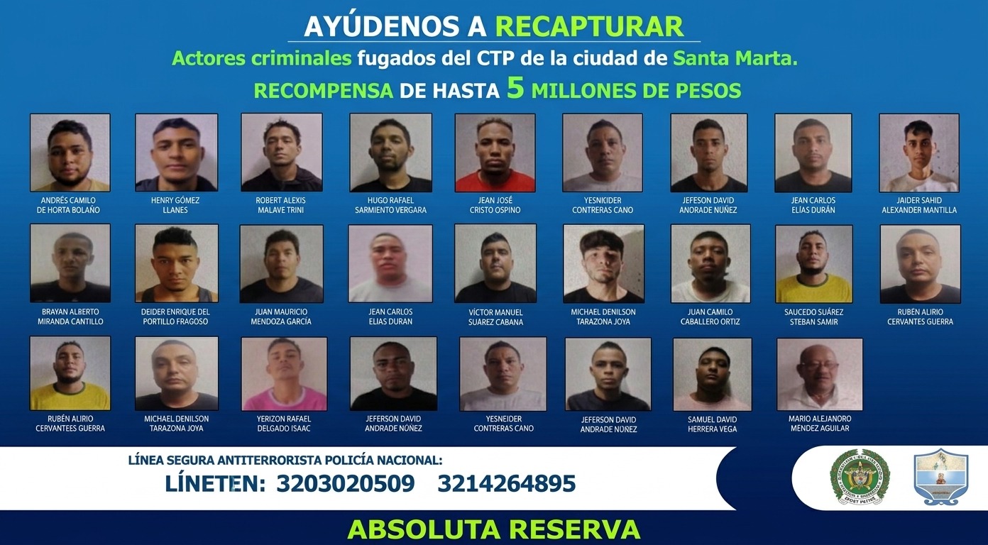 FUGA MASIVA DE RECLUSOS SACUDE COLOMBIA