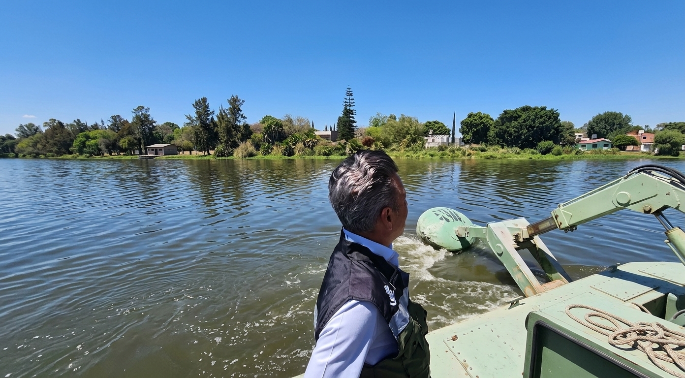 PABLO LEMUS SUPERVISA LIMPIEZA DE PRESA